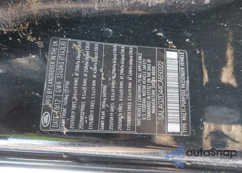 2012 Land Rover Lr4 z USA, uszkodzony, nr VIN SALAG2D44CA650322